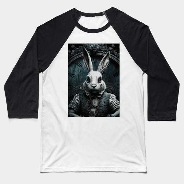 White Rabbit - Alice's Adventures in Wonderland Baseball T-Shirt by Focused Instability